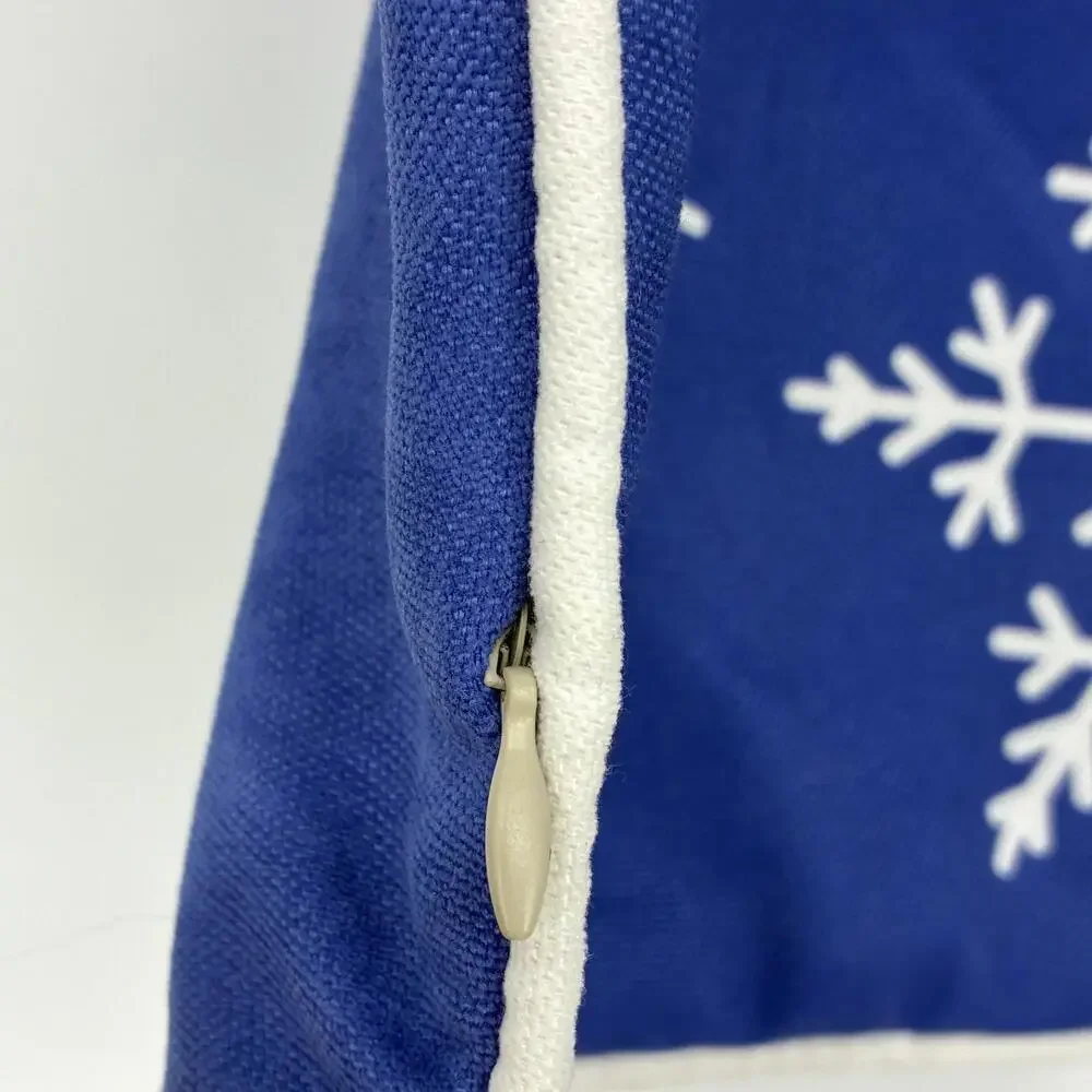 Mike & Co. Blue & White Snowflake Design Pillow Cover